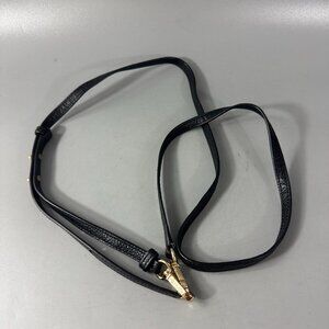 Mihchale Kors Black Leather Gold-tone Hardware Slip Adjustable Shoulder Strap